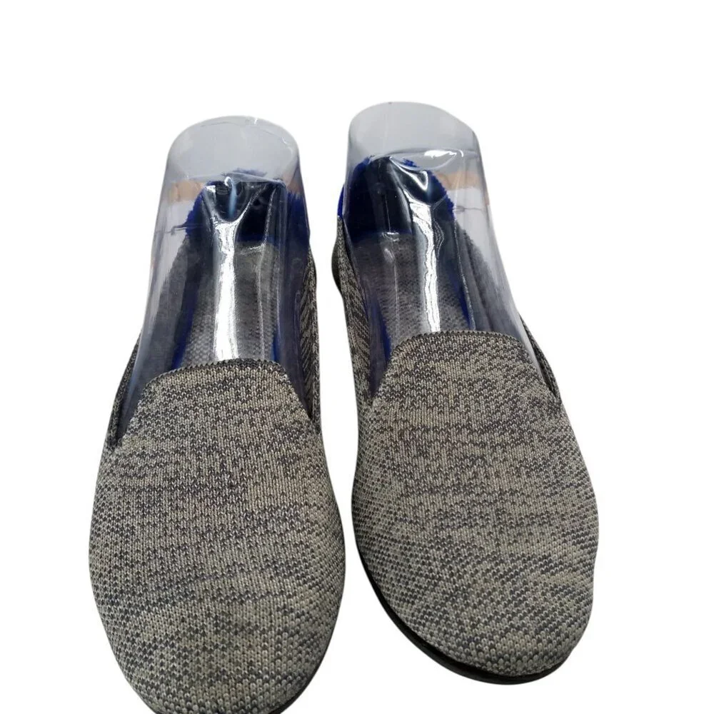Rothys The Loafer Gray Heathered Flats Shoes Size 7.5 Round Toe Slip On Comfort